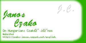 janos czako business card